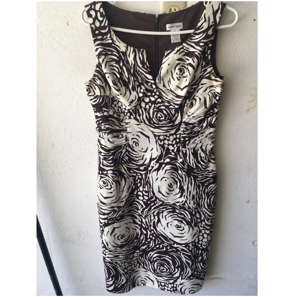 White & Dark Brown dress | excellent condition